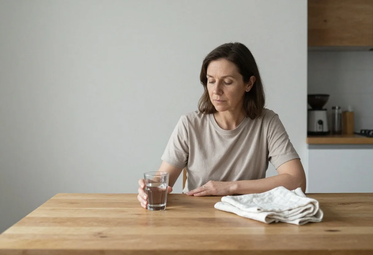 A plain kitchen counter with everyday items set out under flat daylight